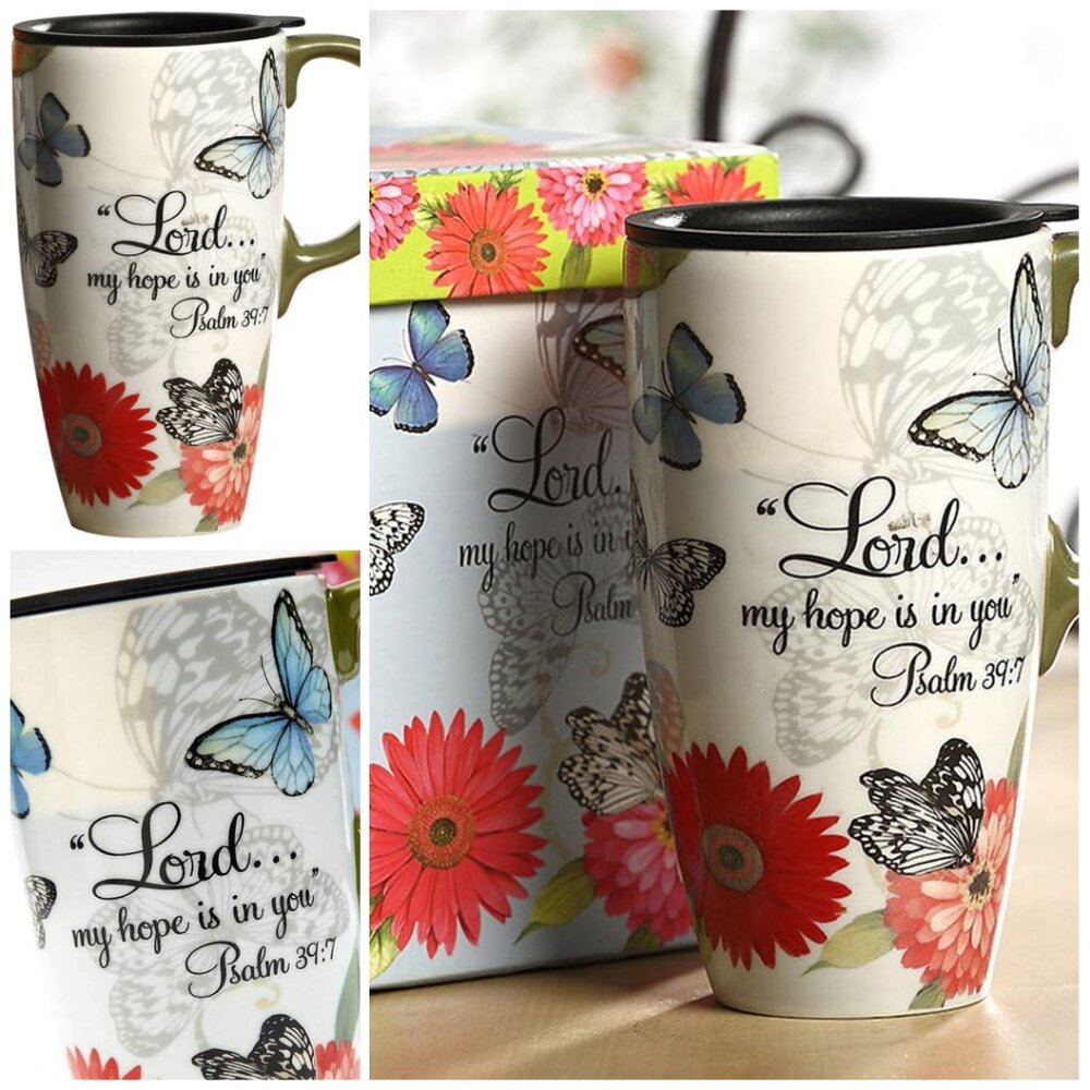 17 OZ. Ceramic Coffee Mug Cup with Handle Sealed Lid and Color Box Women's Gift